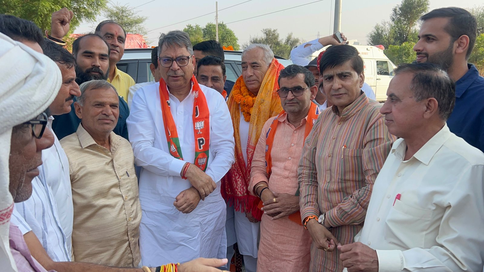 राज्यसभा सांसद सतीश पुनिया का झुंझुनूं आगमन पर स्वागत।